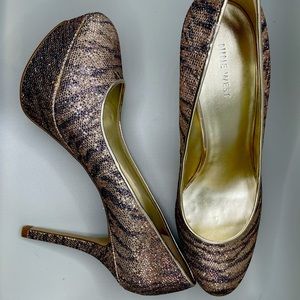 Sparkle animal print heels, Nine West